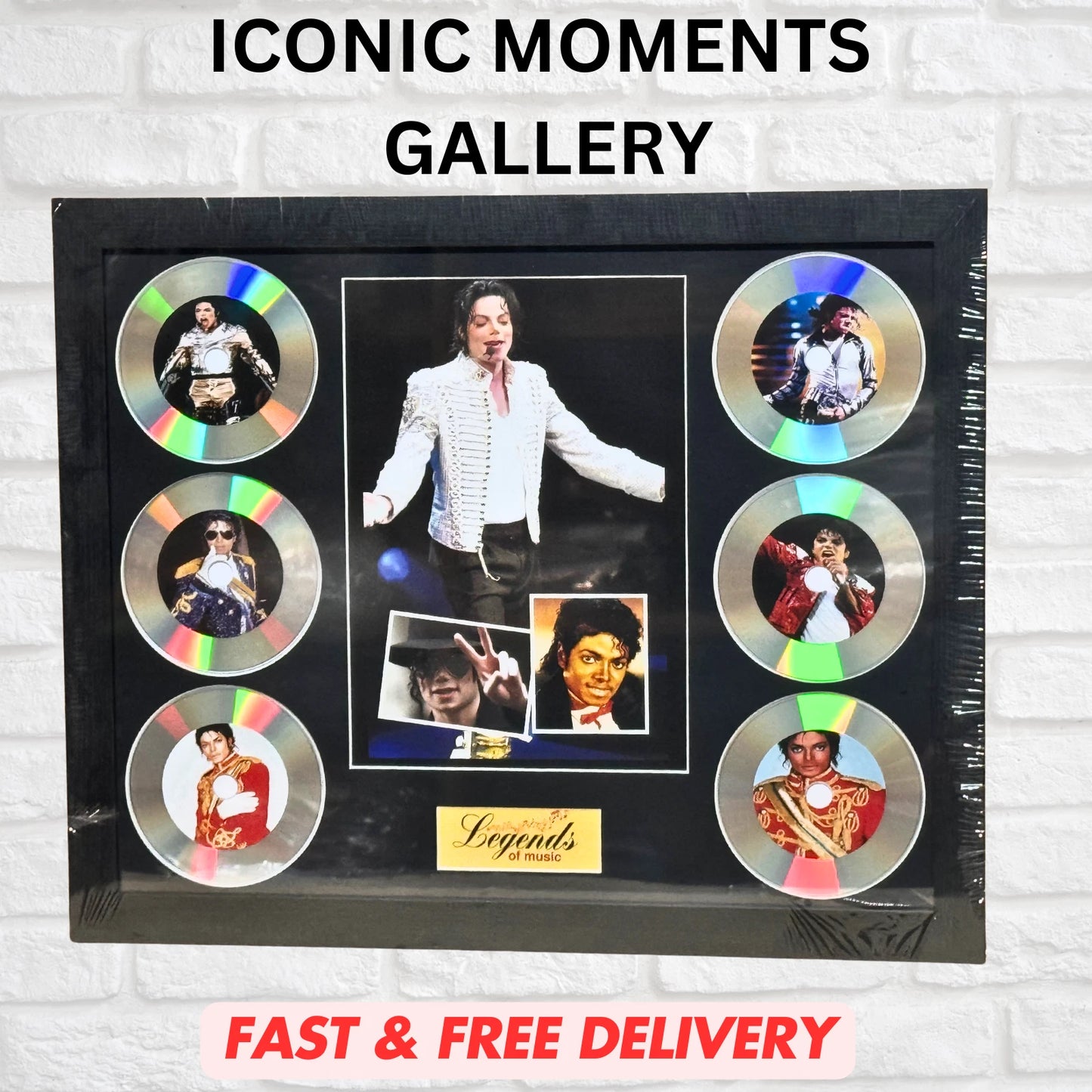 MICHAEL JACKSON MEMORABILIA FRAMED PICTURE PRESENTATION DISC SET MUSIC LEGENDS UK STOCK