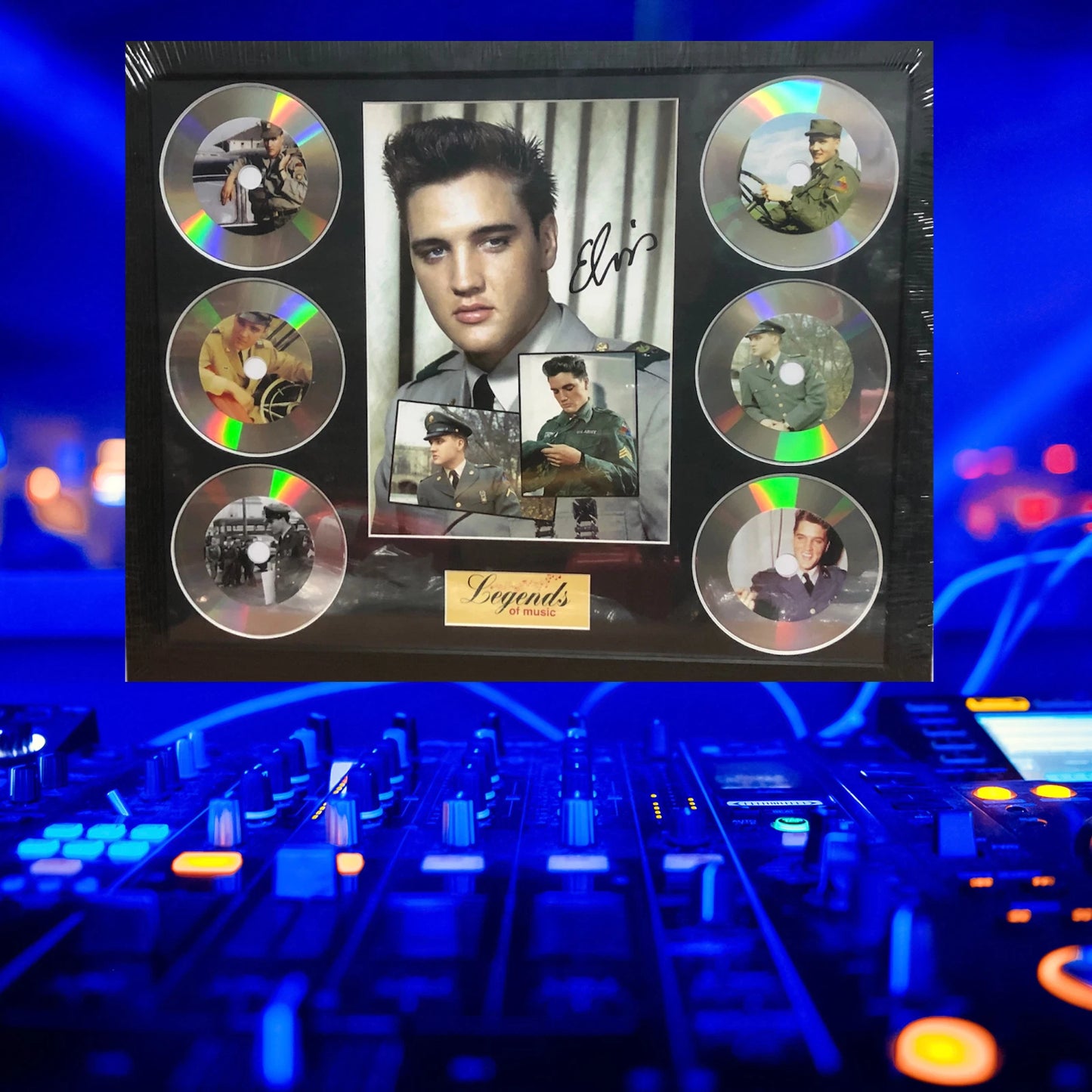 ELVIS PRESLEY MEMORABILIA FRAMED PICTURE PRESENTATION DISC SET LEGENDS OF MUSIC UK STOCK