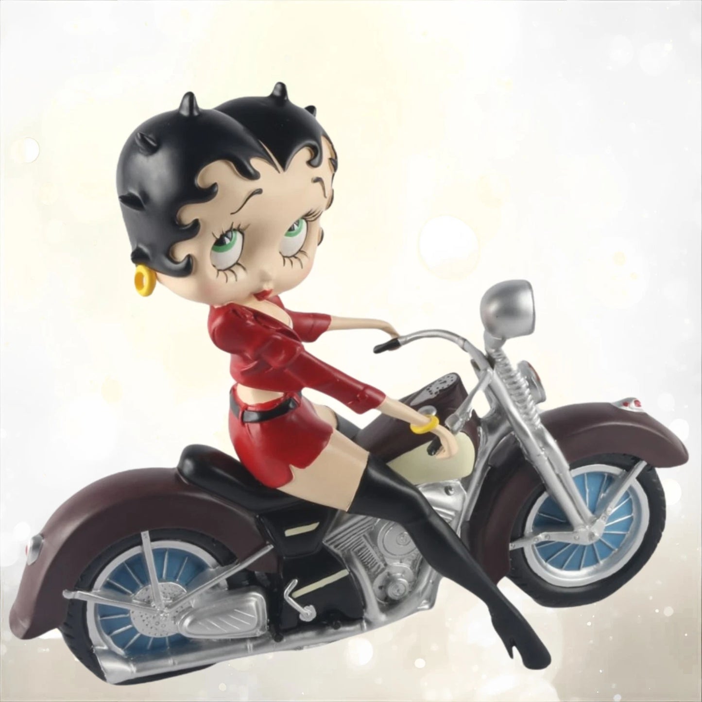 BETTY BOOP MOTORBIKE FIGURINE RED JACKET COLLECTIBLE ORNAMENT 31CM DECOR GIFT UK STOCK