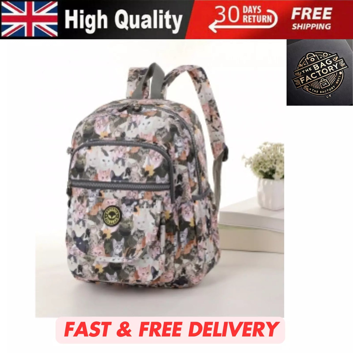 UNISEX BACKPACK GYM TRAVEL SCHOOL WOMEN'S SHOULDER RUCKSACK BAG LIGHTWEIGHT KB