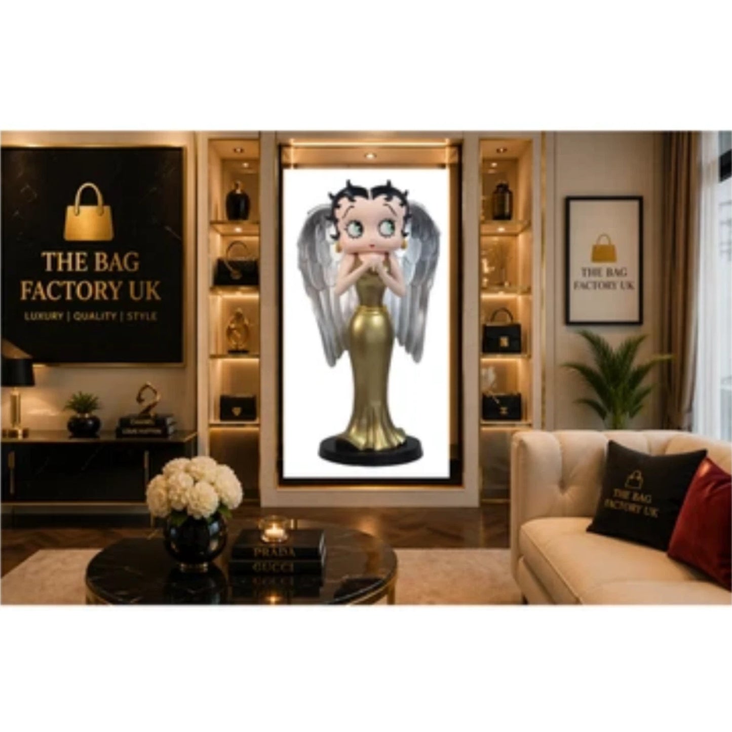 NEW BETTY BOOP ANGEL FIGURINE 31CM COLLECTABLE ORNAMENT WINGS STATUE VINTAGE UK STOCK