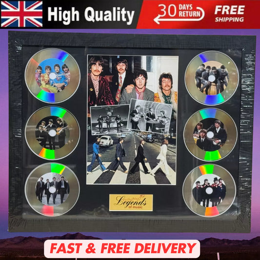 THE BEATLES MEMORABILIA FRAMED PICTURE PRESENTATION DISC SET LEGENDS OF MUSIC UK STOCK