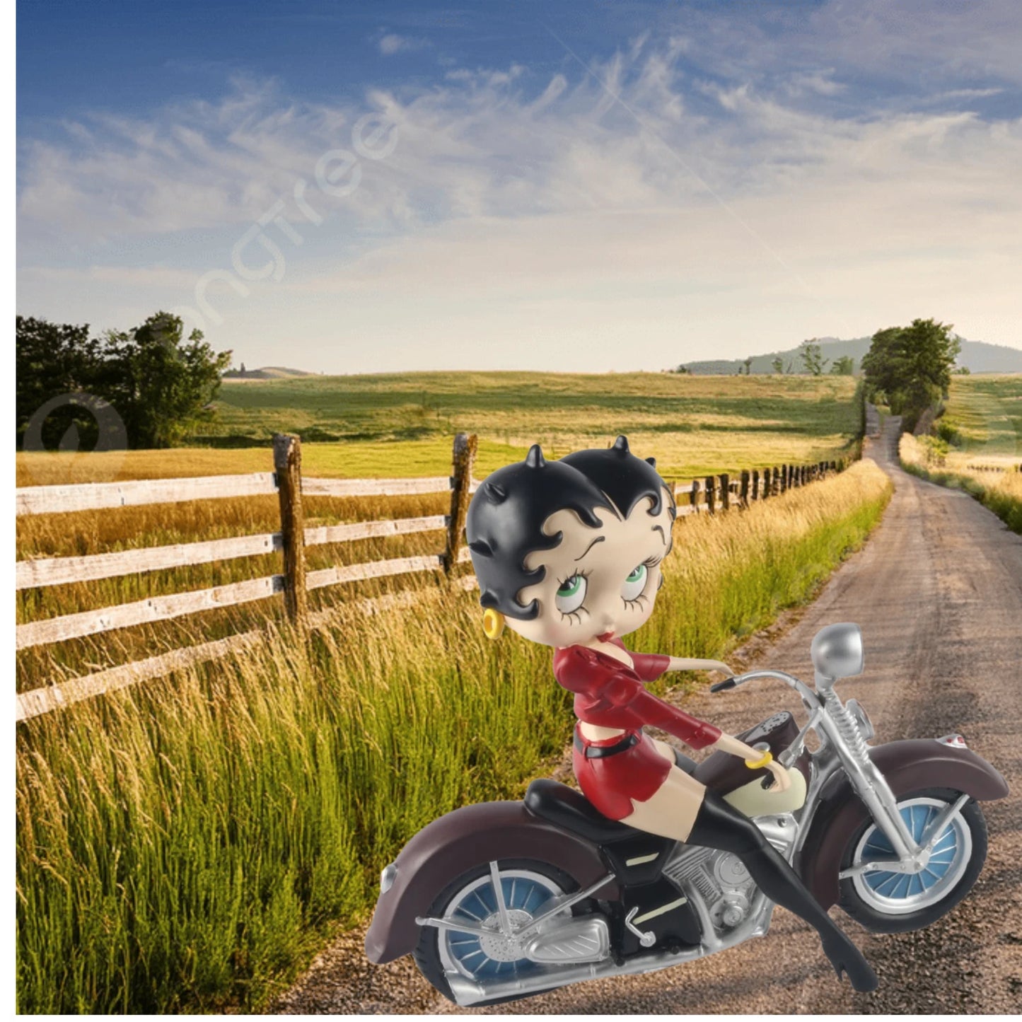BETTY BOOP MOTORBIKE FIGURINE RED JACKET COLLECTIBLE ORNAMENT 31CM DECOR GIFT UK STOCK
