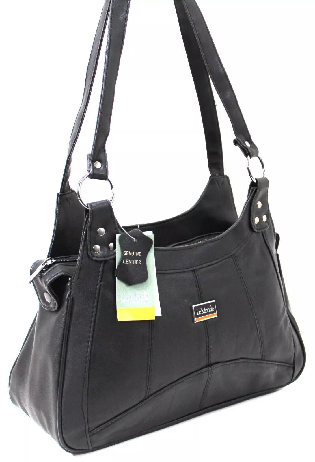 WOMEN'S GENUINE REAL LEATHER ORGANISER SHOULDER BAG WITH MULTI POCKETS HANDBAG UK STOCK