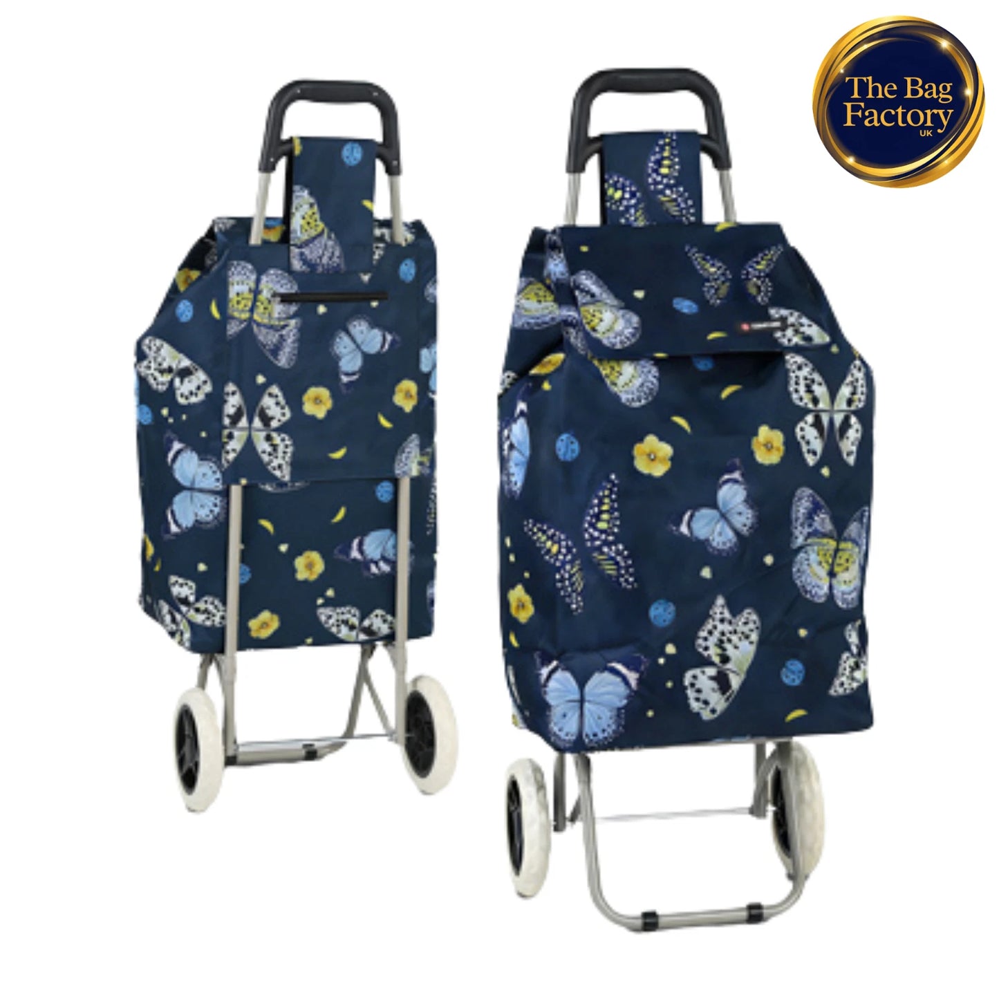 50L LARGE SHOPPING TROLLEY BIG WHEELS FOLDABLE GROCERY CART HEAVY DUTY BAG UK STOCK