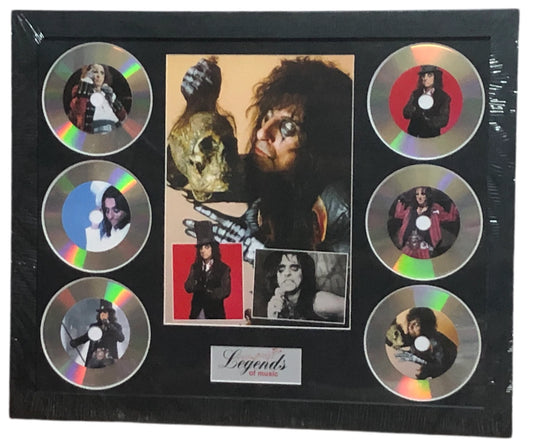ALICE COOPER MEMORABILIA FRAMED PICTURE PRESENTATION DISC SET LEGENDS OF MUSIC UK STOCK