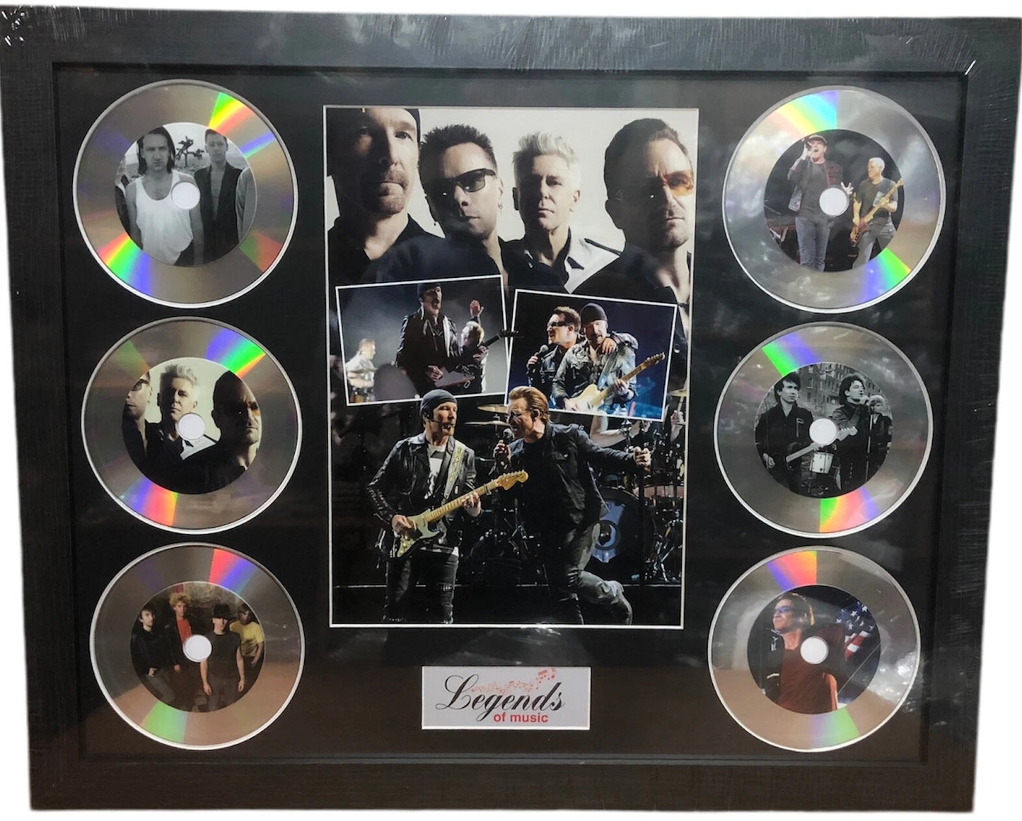 BONO AND THE EDGE MEMORABILIA FRAMED PICTURE PRESENTATION DISCSET LEGENDS MUSIC UK STOCK