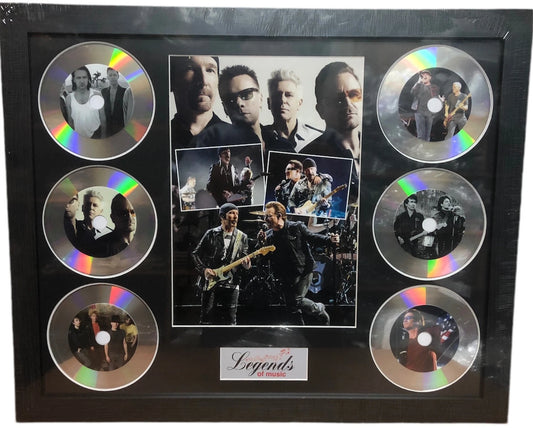 BONO AND THE EDGE MEMORABILIA FRAMED PICTURE PRESENTATION DISCSET LEGENDS MUSIC UK STOCK