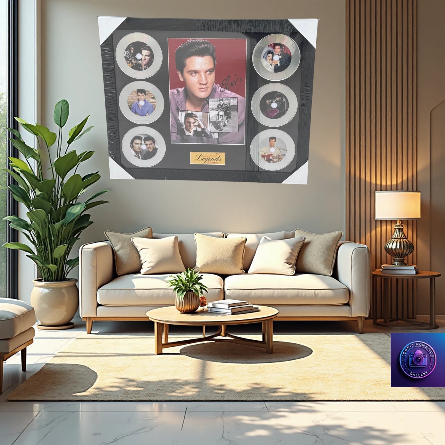 ELVIS PRESLEY MEMORABILIA FRAMED PICTURE PRESENTATION DISC SET LEGENDS OF MUSIC UK STOCK