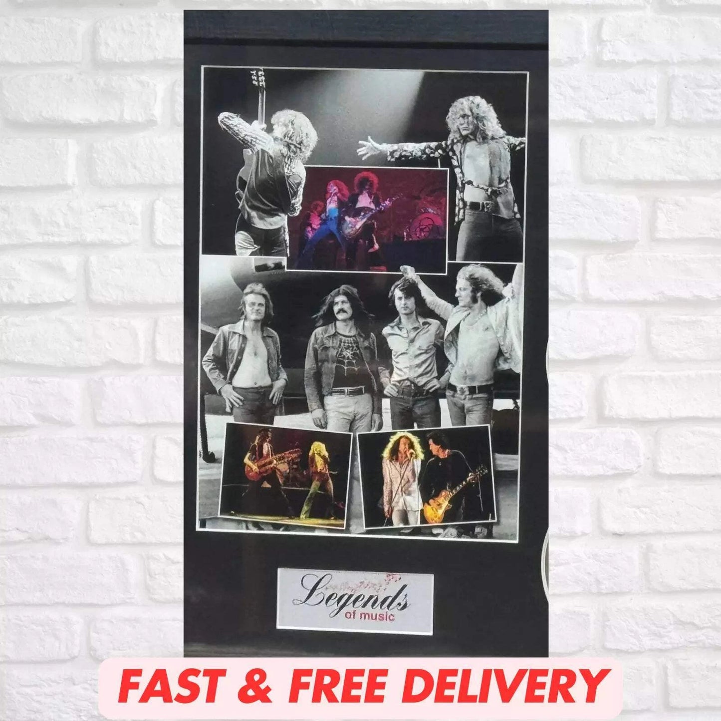 LED ZEPPELIN MEMORABILIA FRAMED PICTURE PRESENTATION DISC SET LEGENDS MUSIC UK