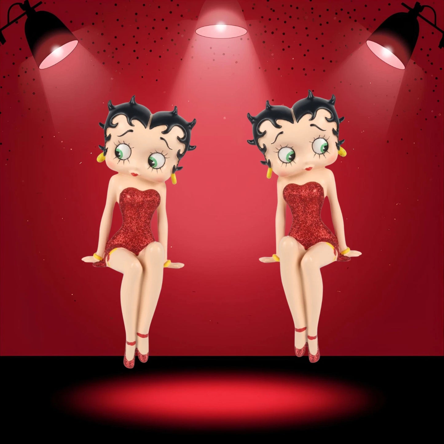 NEW BETTY BOOP SHELF SITTER RED DRESS FIGURINE VINTAGE ORNAMENT GIFT COLLECTIBLE