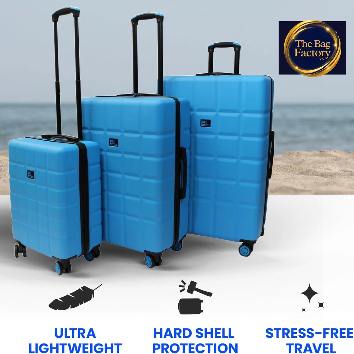 CABIN LARGE LIGHTWEIGHT ABS HARD SHELL SUITCASE 4 WHEEL SPIN TRAVEL LUGGAGE BAG UK STOCK