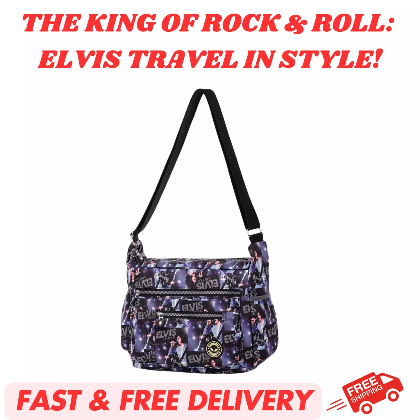 ELVIS PRESLEY LIGHTWEIGHT HOLDALL CROSSBODY BAG TRAVEL, GYM, WEEKEND UK STOCK