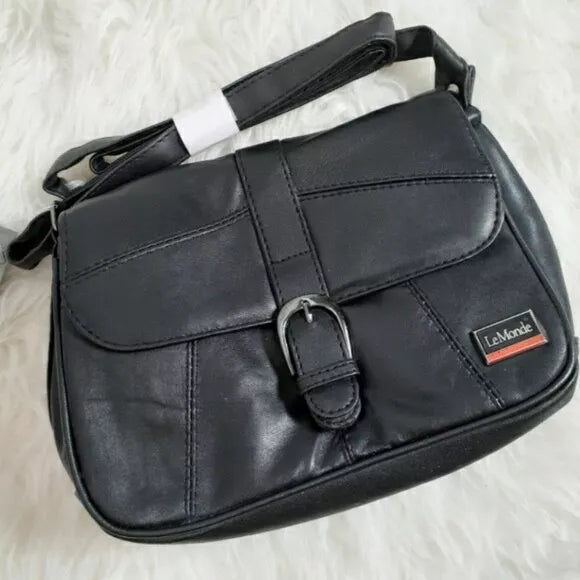 NEW LADIES GENUINE REAL LEATHER SHOULDER BAG MULTI POCKETS HANDBAG LT27 UK