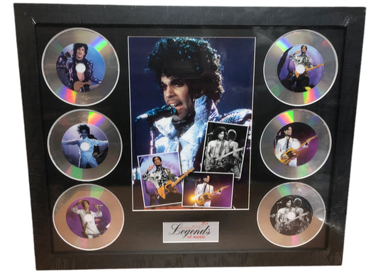 PRINCE MEMORABILIA FRAMED PICTURE PRESENTATION DISC SET LEGENDS OF MUSIC UK STOCK