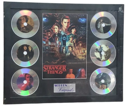 STRANGER THINGS MEMORABILIA FRAMED PICTURE PRESENTATION DISC SET SCREEN LEGEND UK STOCK