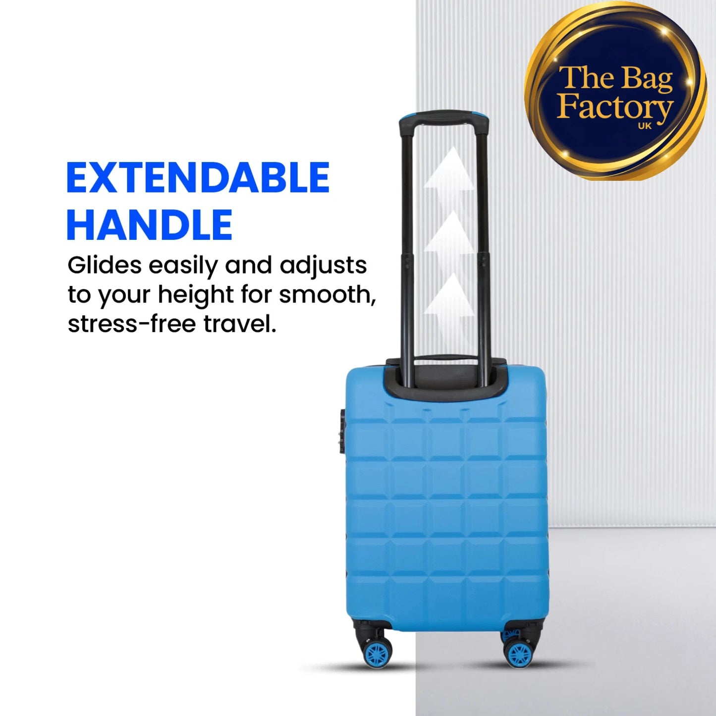 Ryanair fits 55x40x20cm Cabin ABSHardShell 4 wheel Suitcase Lightweight UK STOCK