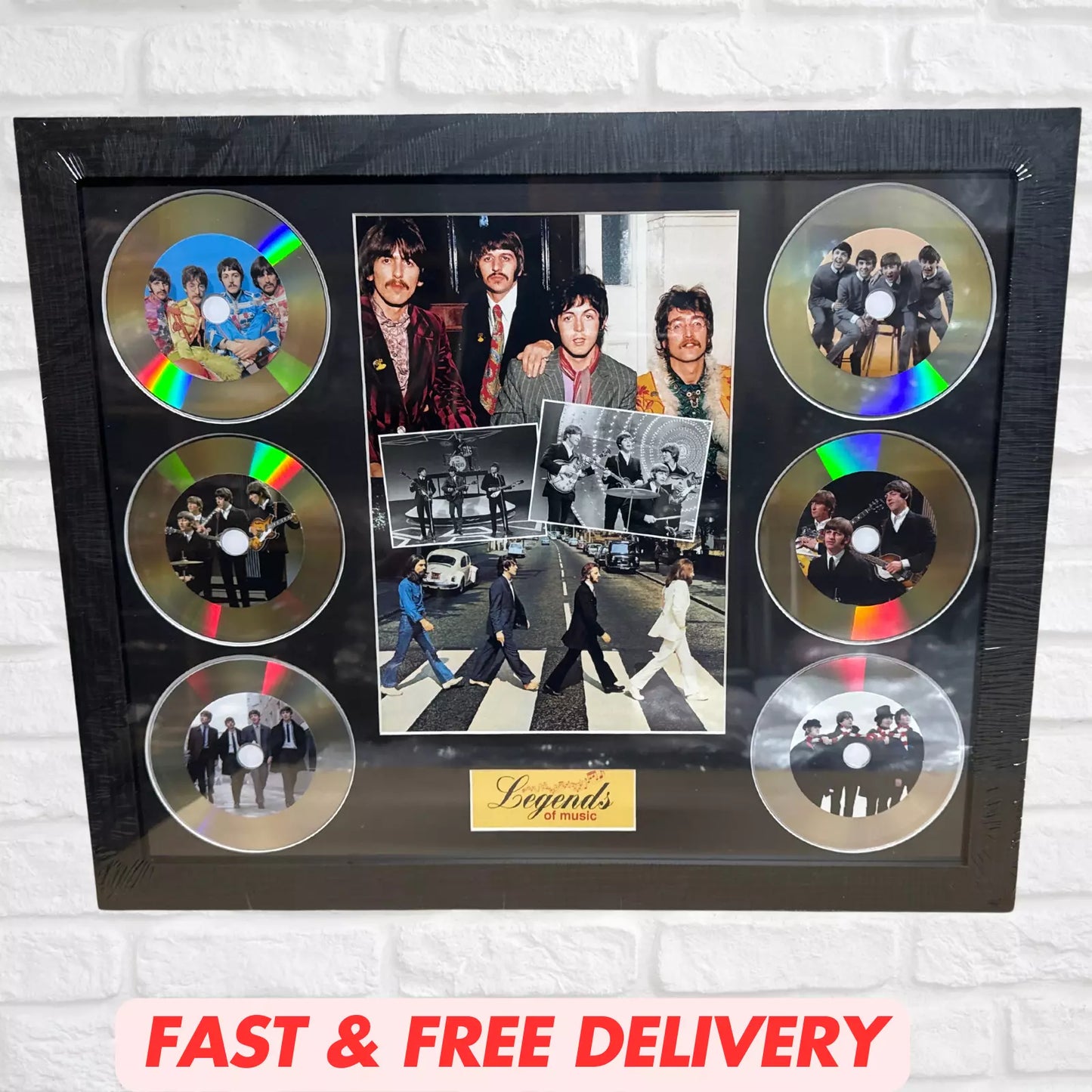 THE BEATLES MEMORABILIA FRAMED PICTURE PRESENTATION DISC SET LEGENDS OF MUSIC UK STOCK