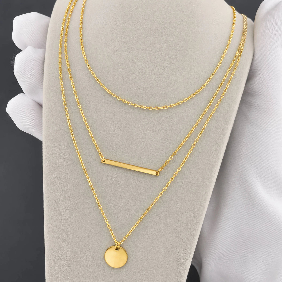 LADIES 18K GOLD PLATED PENDANT NECKLACE WATERPROOF HYPOALLERGENIC TARNISH FREE
