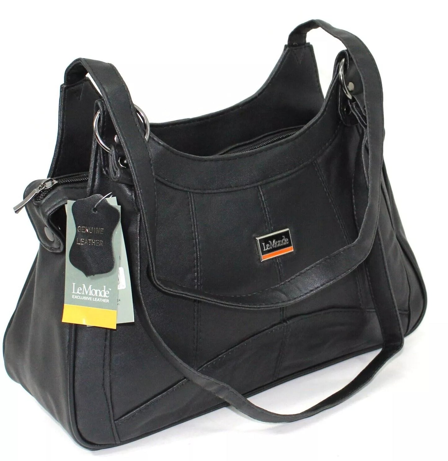 WOMEN'S GENUINE REAL LEATHER ORGANISER SHOULDER BAG WITH MULTI POCKETS HANDBAG UK STOCK