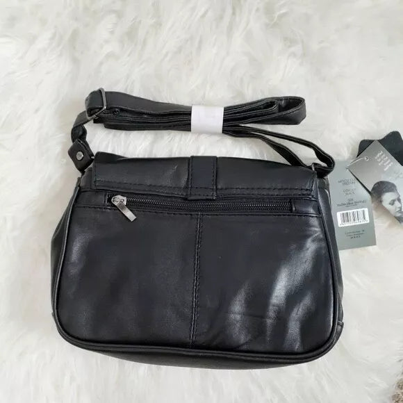 NEW LADIES GENUINE REAL LEATHER SHOULDER BAG MULTI POCKETS HANDBAG LT27 UK