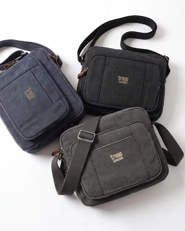 TROOP LONDON TRP0235 CLASSIC CANVAS CROSSBODY SHOULDER BAG