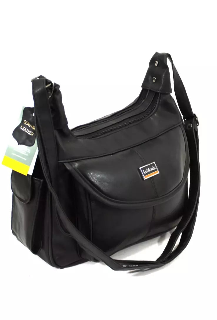 WOMEN'S GENUINE LEATHER SHOULDER BAG – MULTI-POCKET HANDBAG | LT16 | UK STOCK