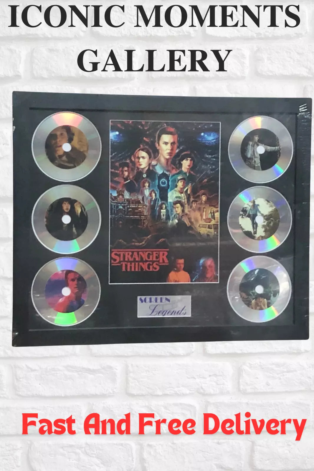 STRANGER THINGS MEMORABILIA FRAMED PICTURE PRESENTATION DISC SET SCREEN LEGEND UK STOCK