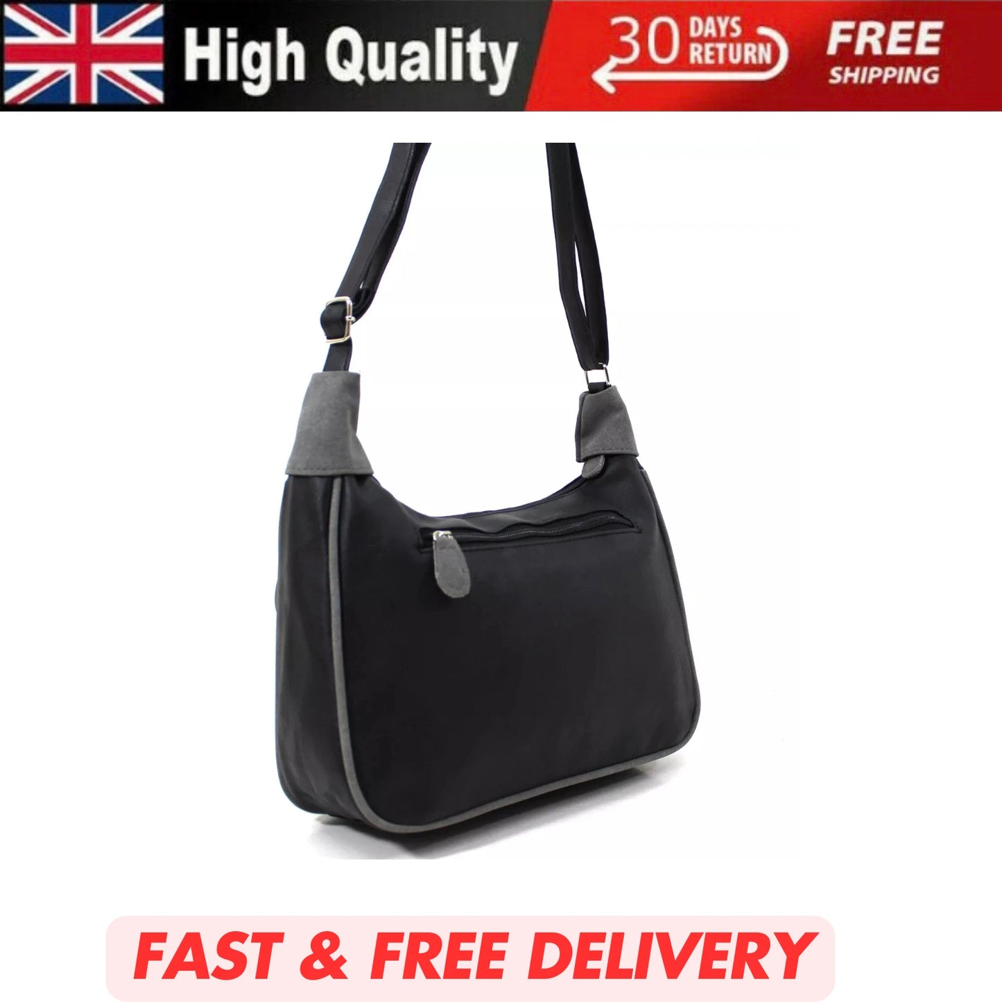LADIES HANDBAG CROSSBODY MESSENGER BAG – WOMEN'S SHOULDER BAG WITH LONG STRAP UK STOCK