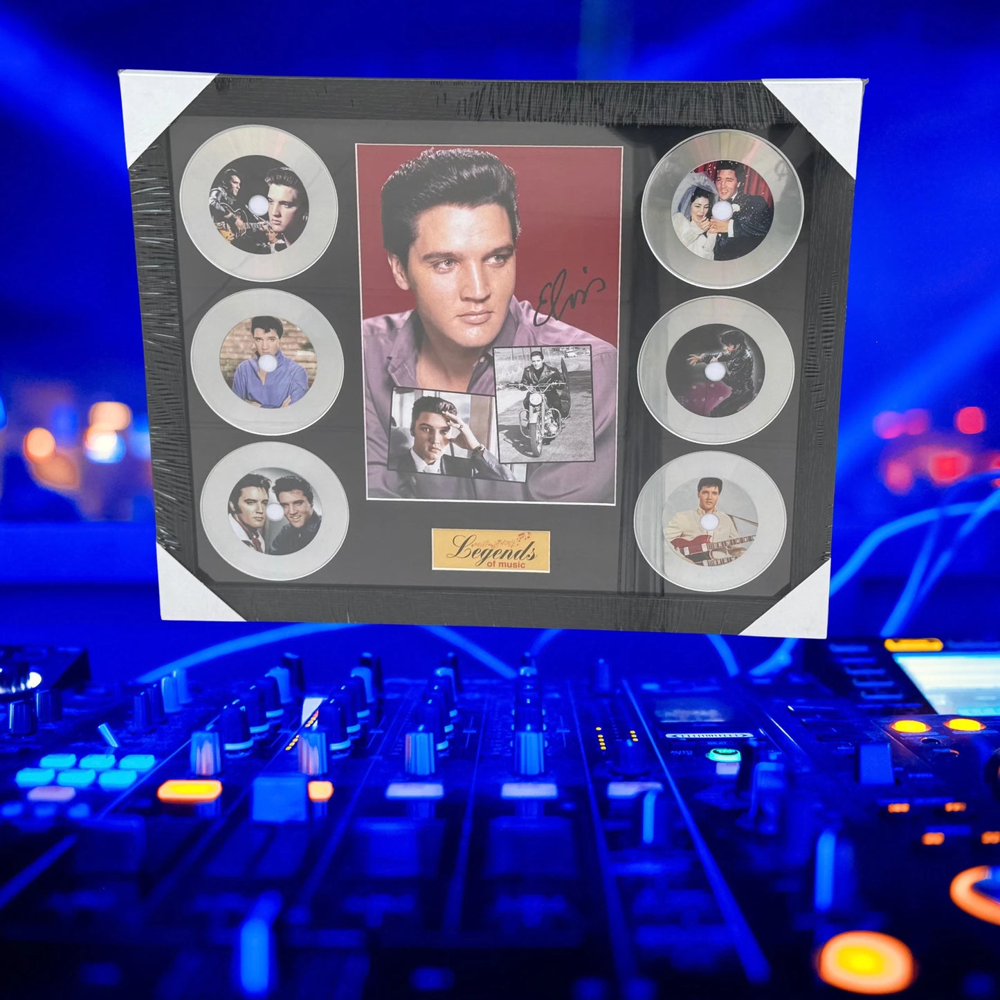 ELVIS PRESLEY MEMORABILIA FRAMED PICTURE PRESENTATION DISC SET LEGENDS OF MUSIC UK STOCK