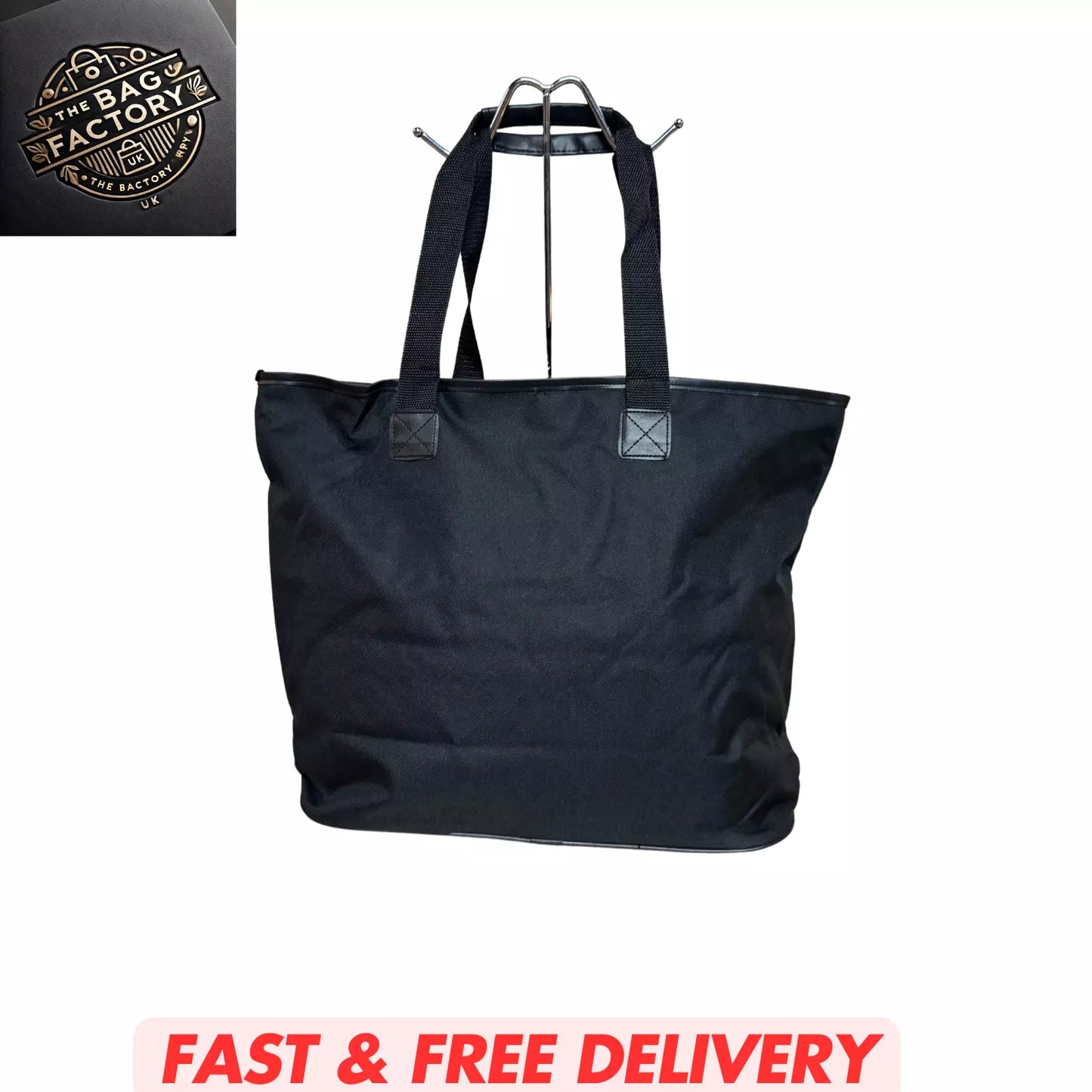 LARGE TAPESTRY SHOPPING BAG WITH ZIP MAIN COMPARTMENT MULTIPLE POCKETS SH104 UK STOCK