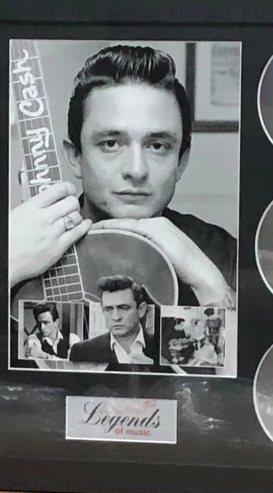 JOHNNY CASH MEMORABILIA FRAMED PICTURE PRESENTATION DISC SET LEGENDS OF MUSIC UK STOCK