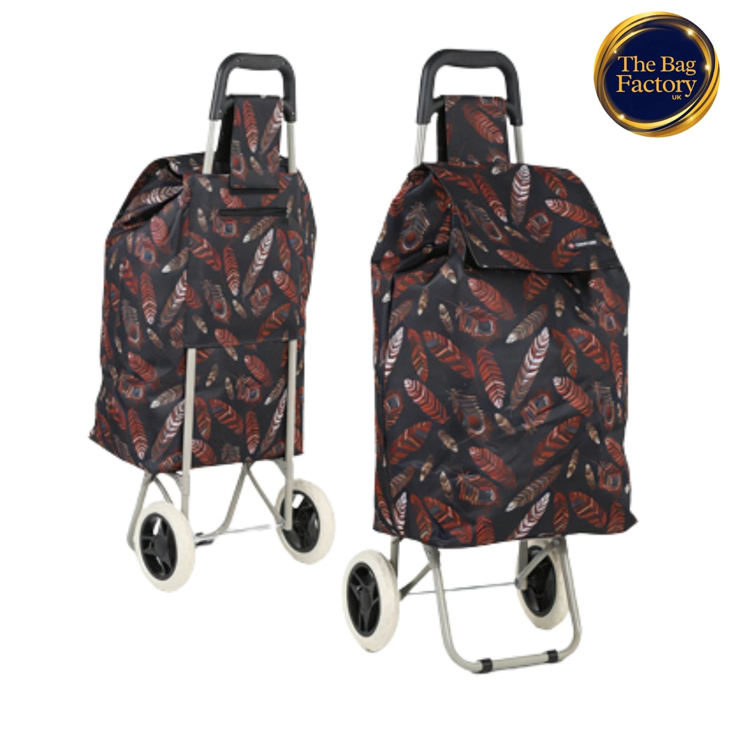 50L LARGE SHOPPING TROLLEY BIG WHEELS FOLDABLE GROCERY CART HEAVY DUTY BAG UK STOCK