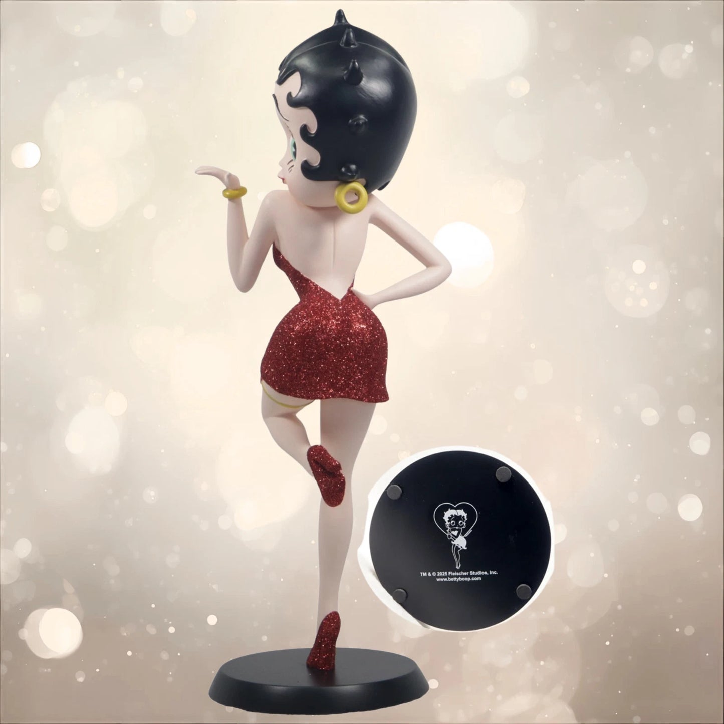 BETTY BOOP RED GLITTER DRESS FIGURINE BLOWING KISSES ORNAMENT GIFT 32CM DECOR UK STOCK