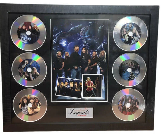 IRON MAIDEN MEMORABILIA FRAMED PICTURE PRESENTATION DISC SET LEGENDS OF MUSIC UK STOCK