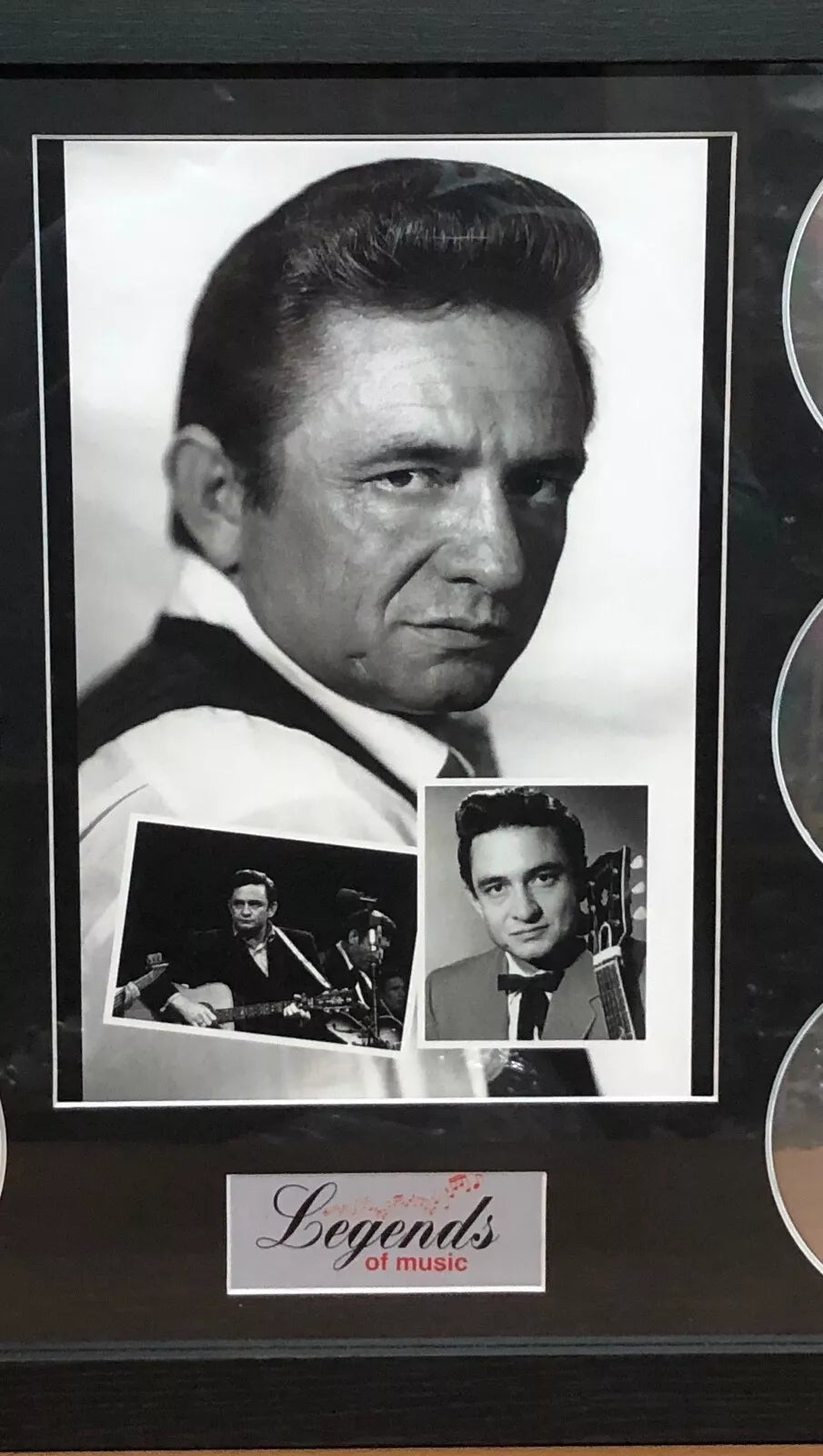 JOHNNY CASH MEMORABILIA FRAMED PICTURE PRESENTATION DISC SET LEGENDS OF MUSIC UK STOCK