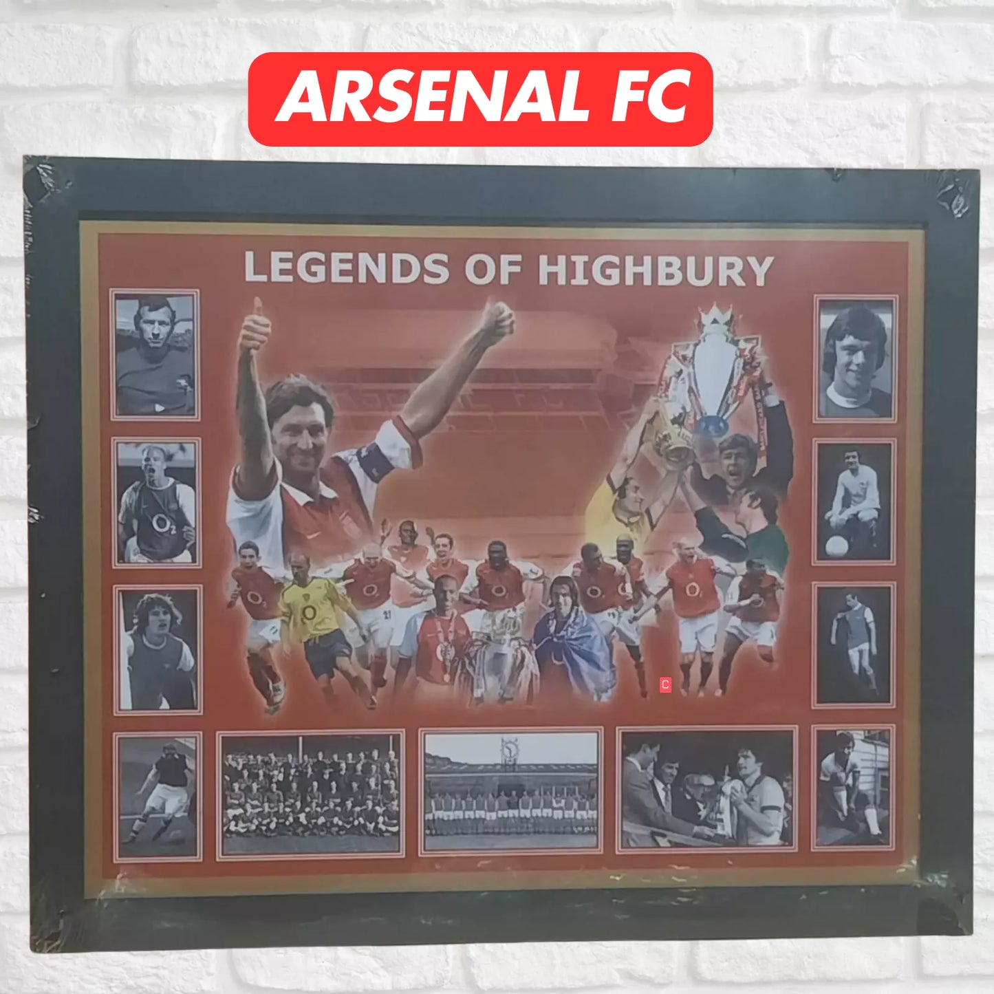 LEGENDS OF HIGHBURY ARSENAL FC FRAMED PICTURE HONORING THE ICONS OF THE HISTORY UK STOCK