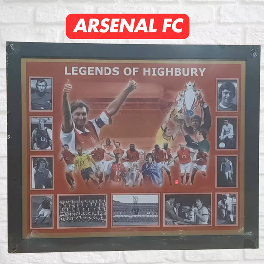 LEGENDS OF HIGHBURY ARSENAL FC FRAMED PICTURE HONORING THE ICONS OF THE HISTORY UK STOCK