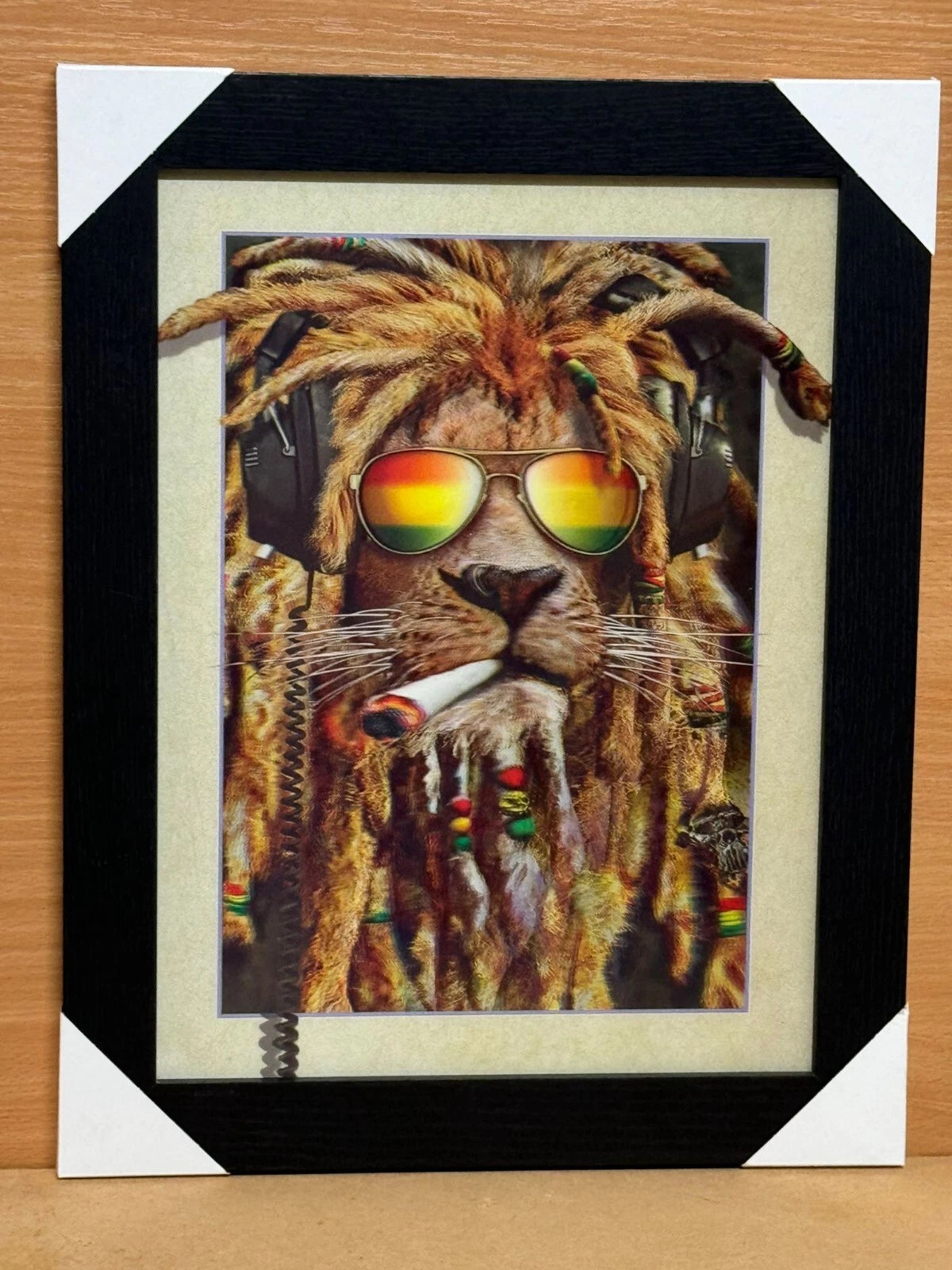 RASTA LION DREADLOCKED KING OF REGGAE IN SHADES 3D LIMITED EDITION FRAMED PICTURE UK STOCK