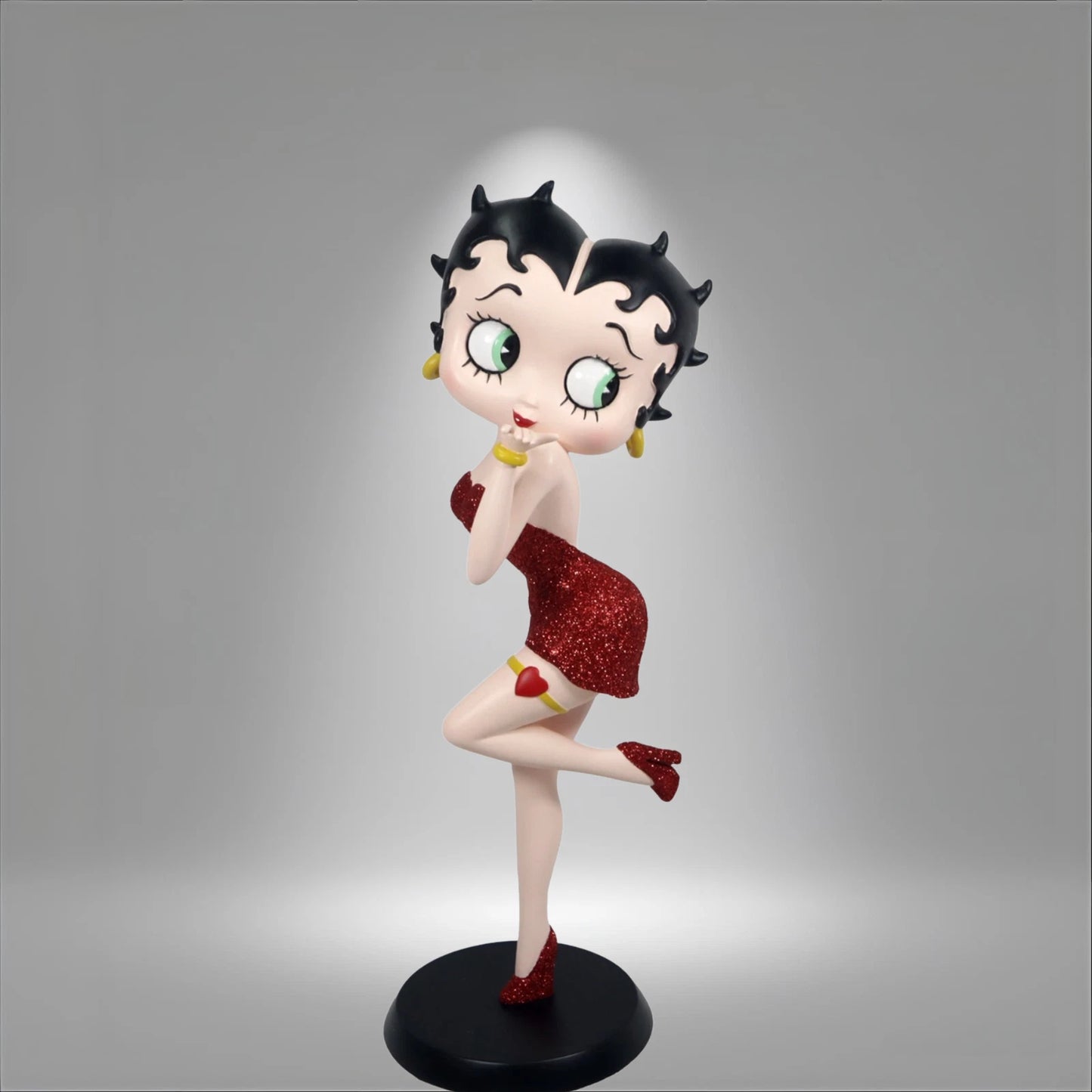 BETTY BOOP RED GLITTER DRESS FIGURINE BLOWING KISSES ORNAMENT GIFT 32CM DECOR UK STOCK