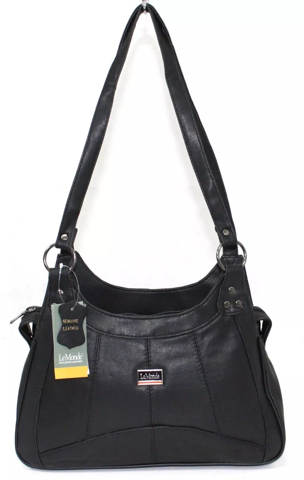 WOMEN'S GENUINE REAL LEATHER ORGANISER SHOULDER BAG WITH MULTI POCKETS HANDBAG UK STOCK