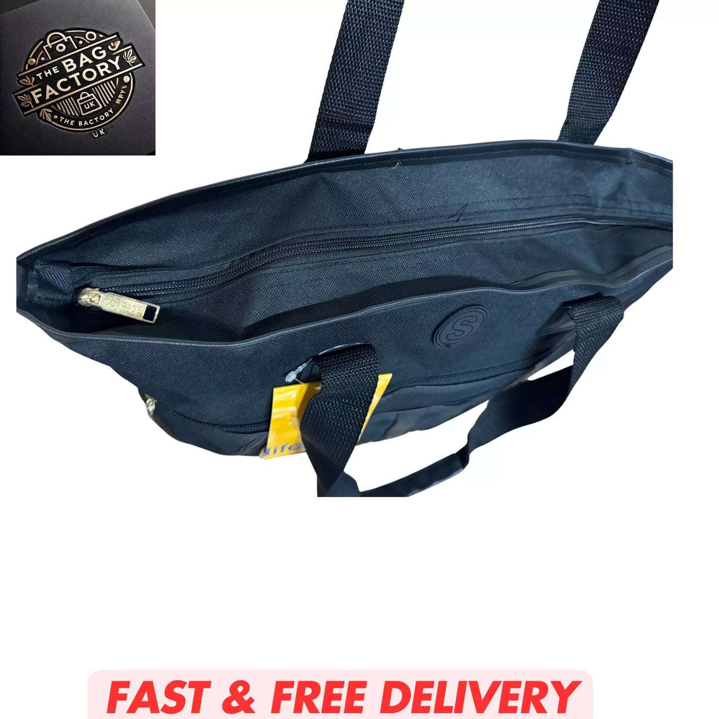 LARGE TAPESTRY SHOPPING BAG WITH ZIP MAIN COMPARTMENT MULTIPLE POCKETS SH104 UK STOCK