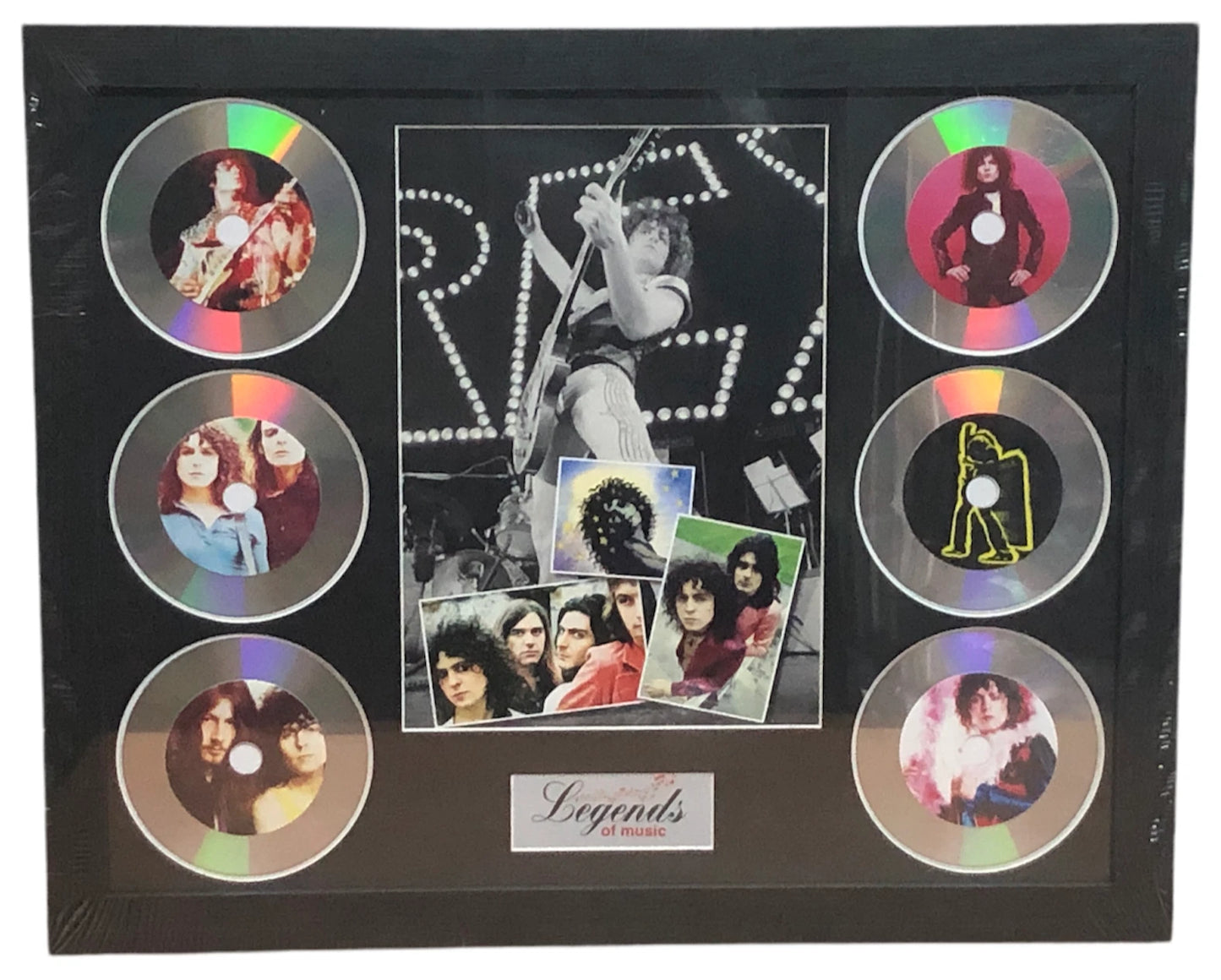 T.REX MEMORABILIA FRAMED PICTURE PRESENTATION DISC SET LEGENDS OF MUSIC UK STOCK