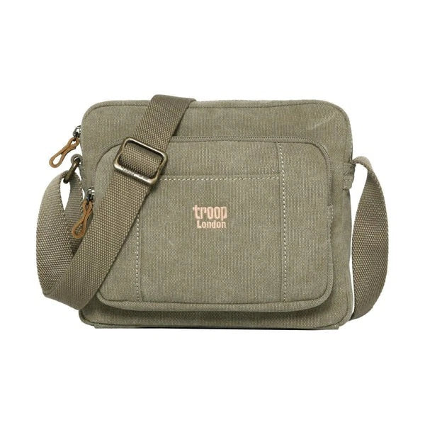 TROOP LONDON TRP0235 CLASSIC CANVAS CROSSBODY SHOULDER BAG