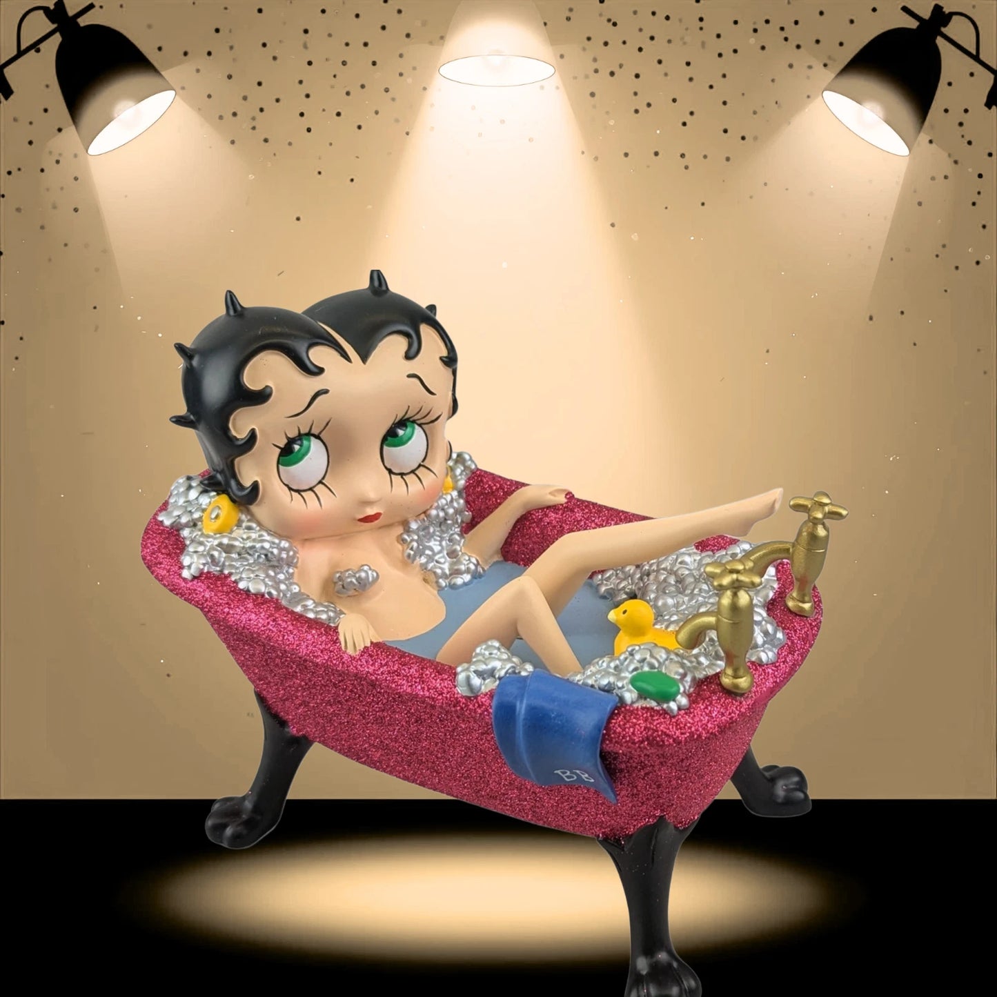 BETTY BOOP IN PURPLE GLITTER BATHTUB 17.5CM FIGURINE ORNAMENT COLLECTABLE DECOR UK STOCK