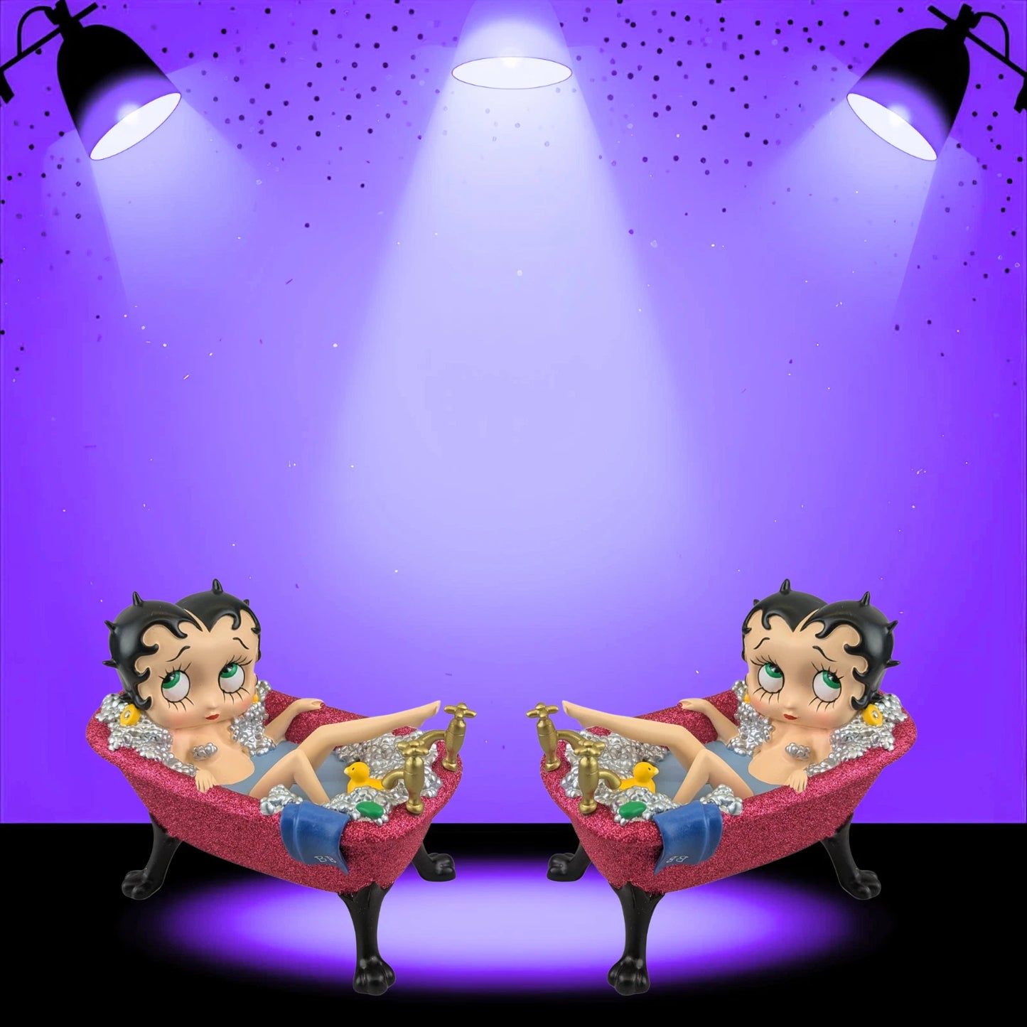 BETTY BOOP IN PURPLE GLITTER BATHTUB 17.5CM FIGURINE ORNAMENT COLLECTABLE DECOR UK STOCK