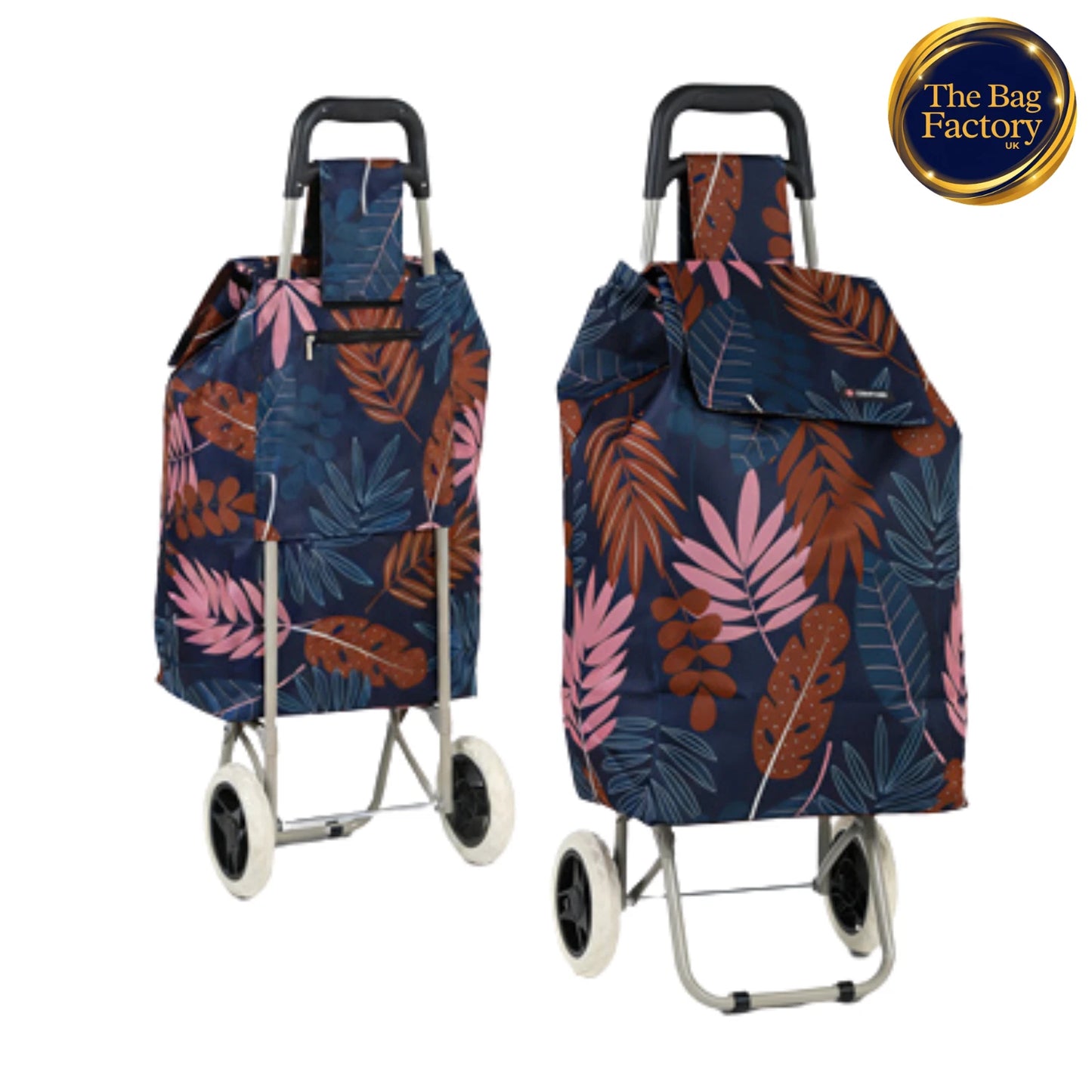 50L LARGE SHOPPING TROLLEY BIG WHEELS FOLDABLE GROCERY CART HEAVY DUTY BAG UK STOCK