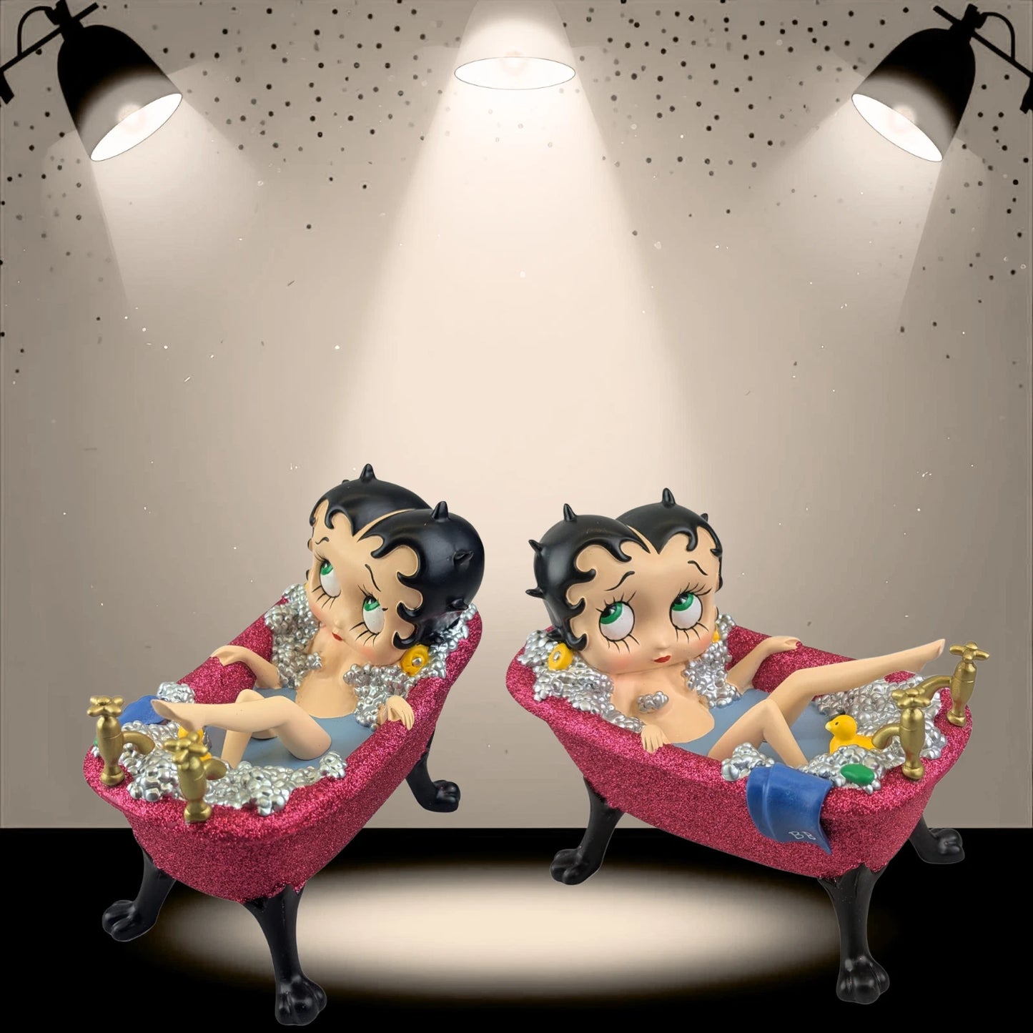 BETTY BOOP IN PURPLE GLITTER BATHTUB 17.5CM FIGURINE ORNAMENT COLLECTABLE DECOR UK STOCK