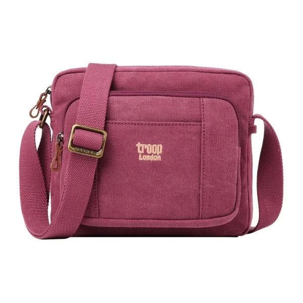 TROOP LONDON TRP0235 CLASSIC CANVAS CROSSBODY SHOULDER BAG