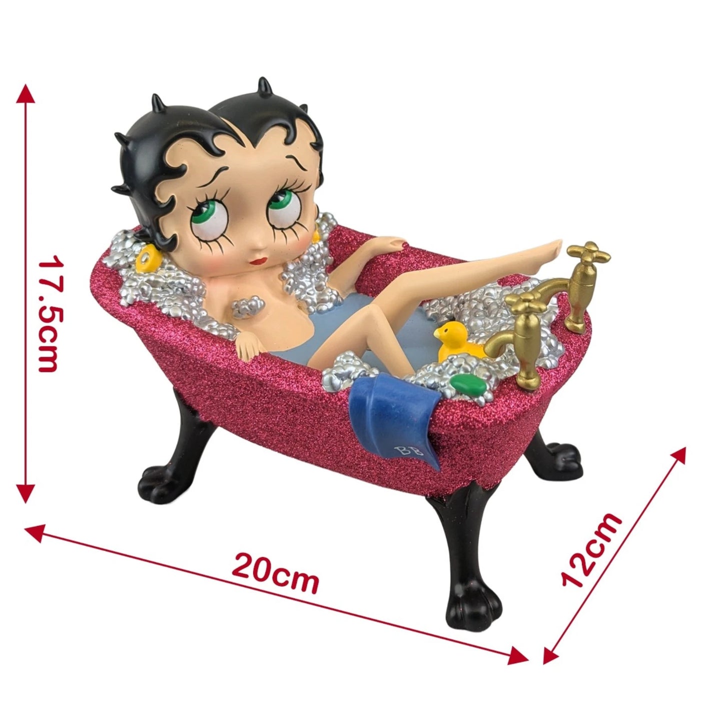 BETTY BOOP IN PURPLE GLITTER BATHTUB 17.5CM FIGURINE ORNAMENT COLLECTABLE DECOR UK STOCK
